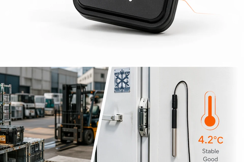 IntelliTrac tag, asset map and temperature monitoring interface.
